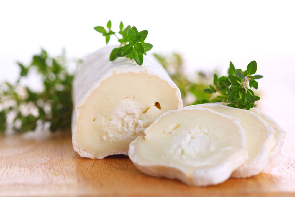 Sliced Goat Cheese on the table