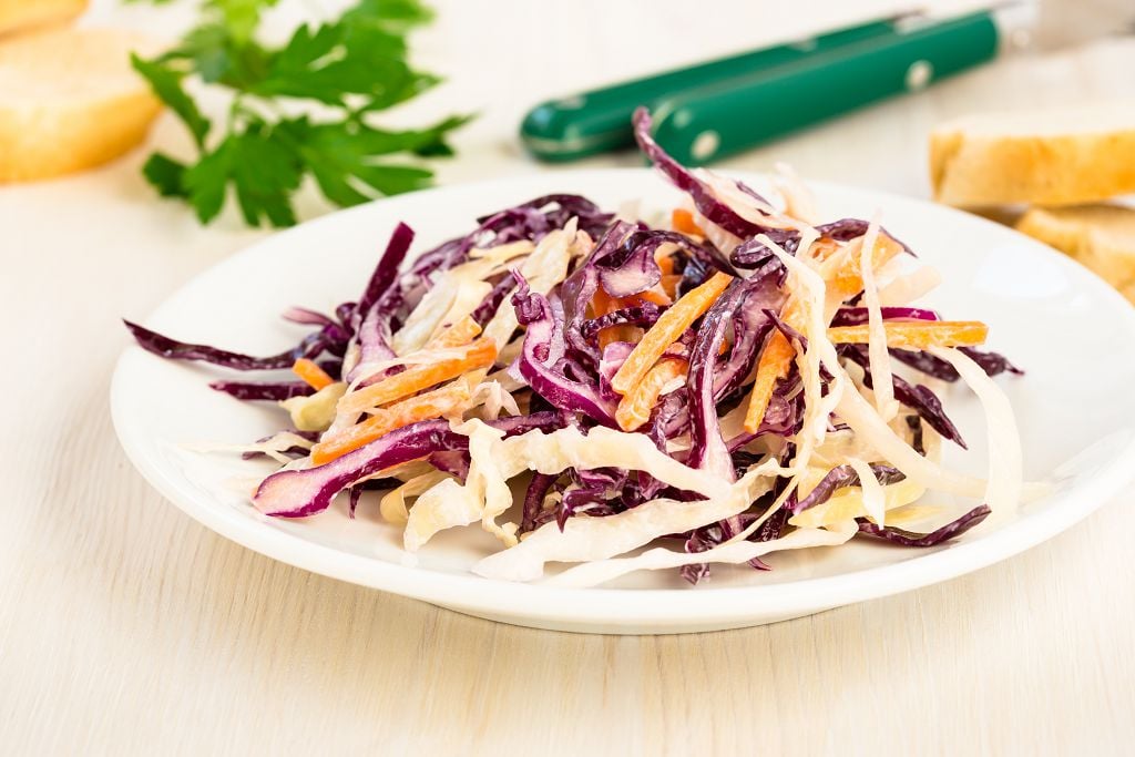 Coleslaw on the plate
