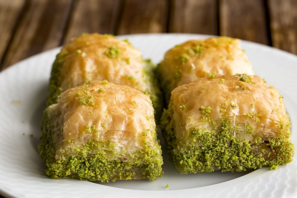 Baklava on the plate