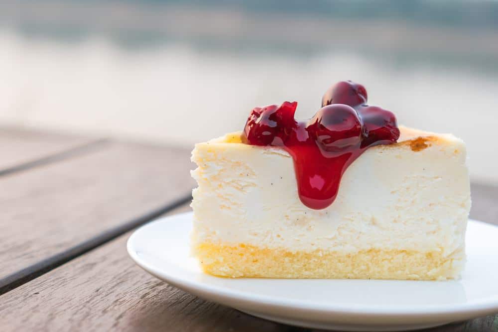 Cheesecakes on the white plate