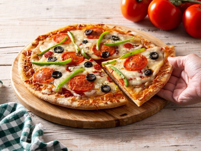 Toppings on Supreme Pizza