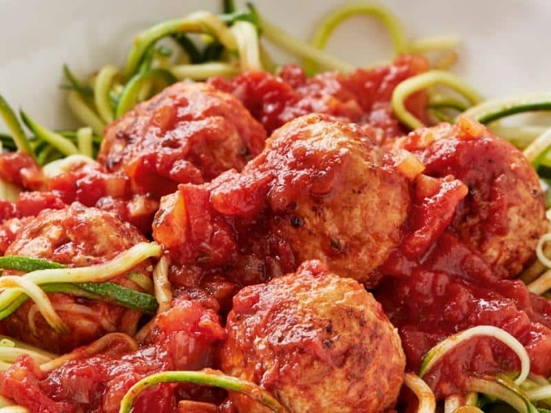 Courgetti Spaghetti and Turkey Meatballs