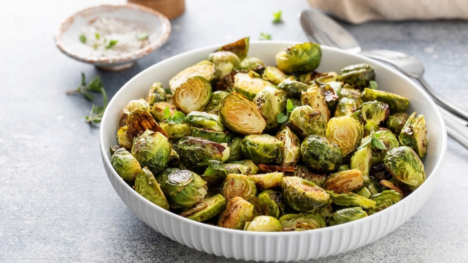 Air fried brussels
