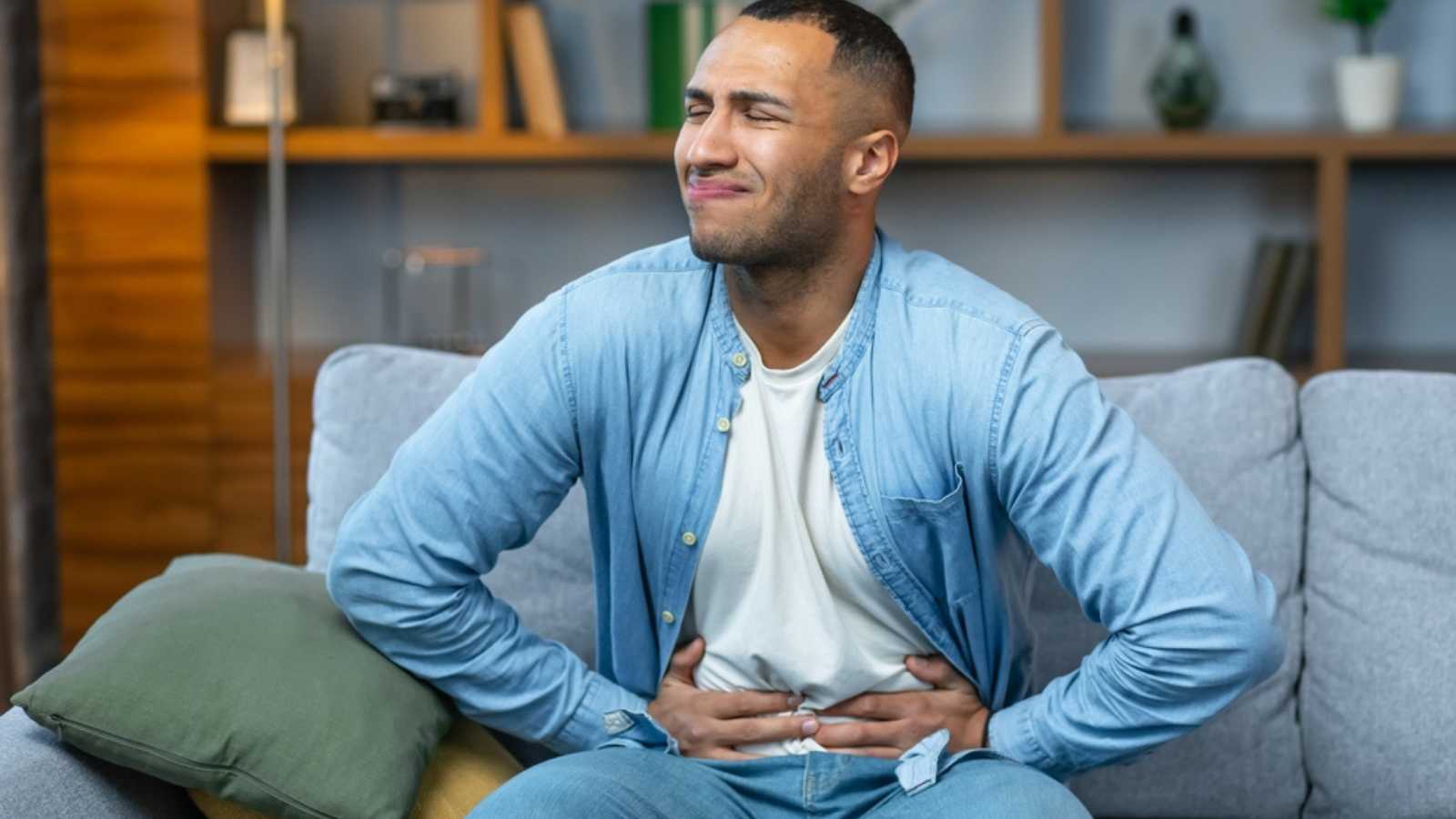 Man having stomach pain