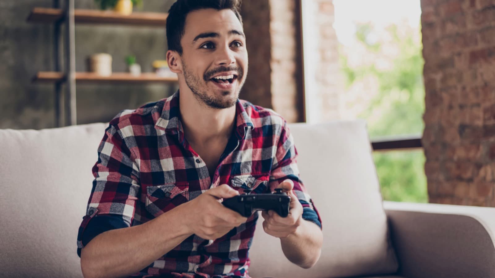 Man playing video games