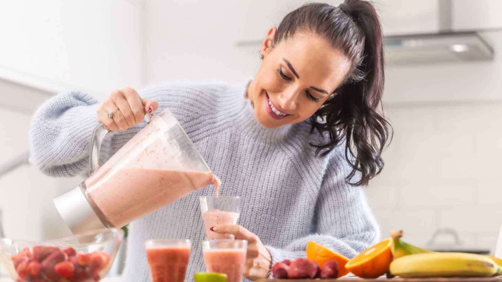 Woman having juice