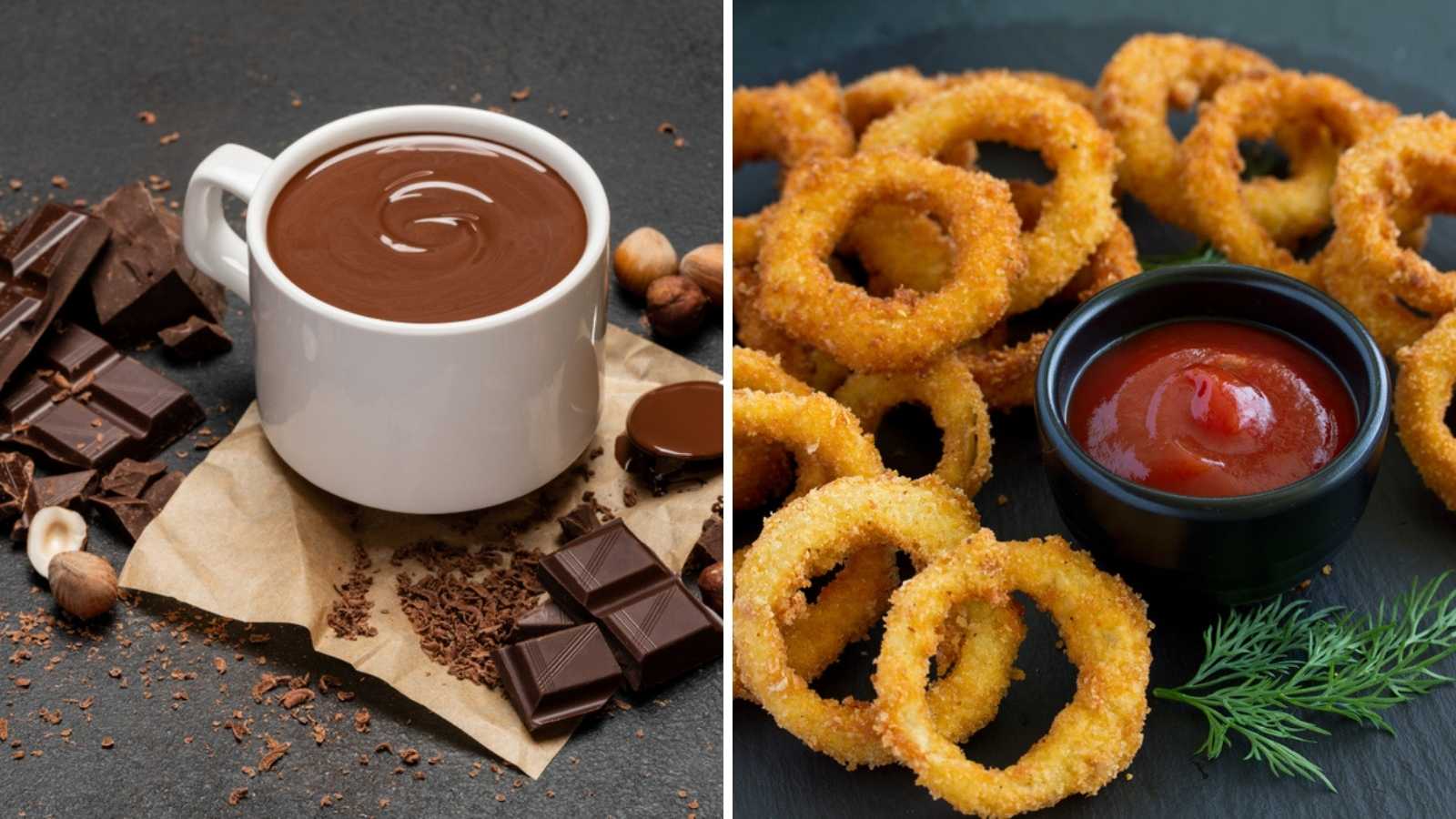 Hot Chocolate and Onion Rings