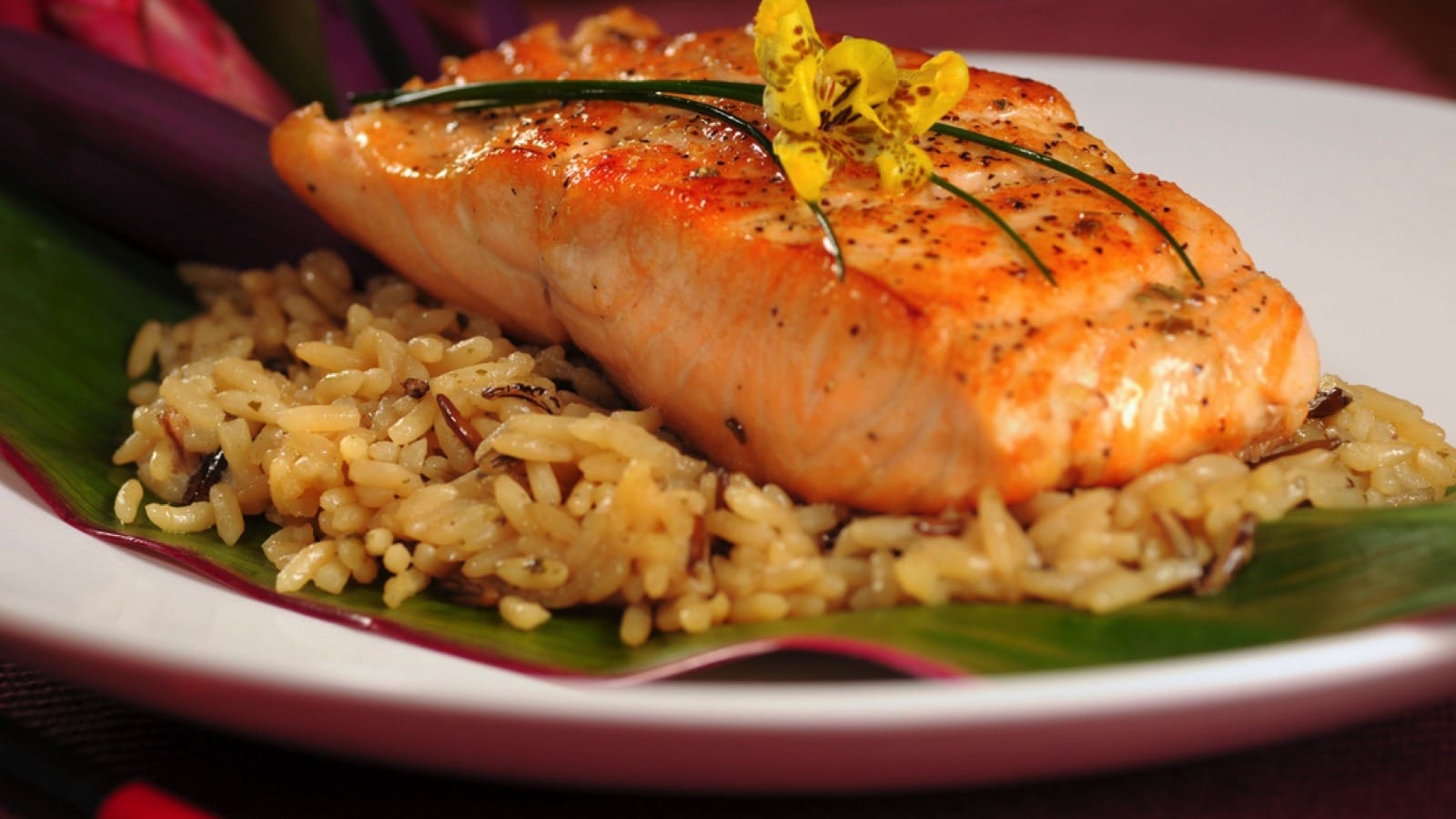 Rice and Broiled Salmon