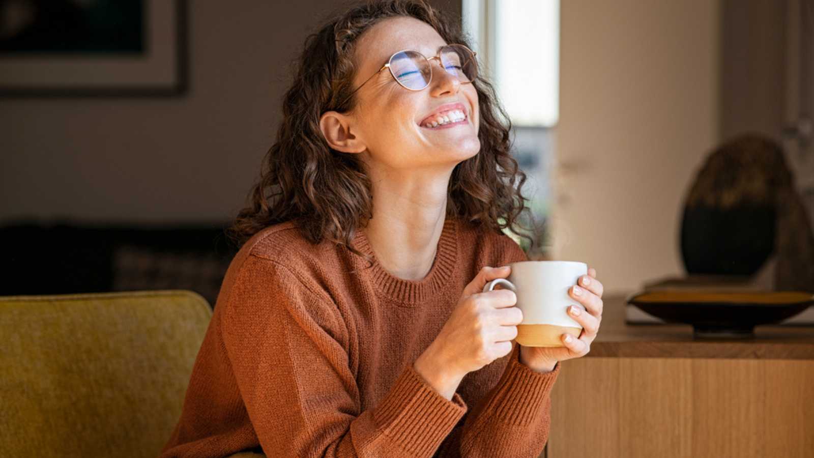 Woman drinking coffee